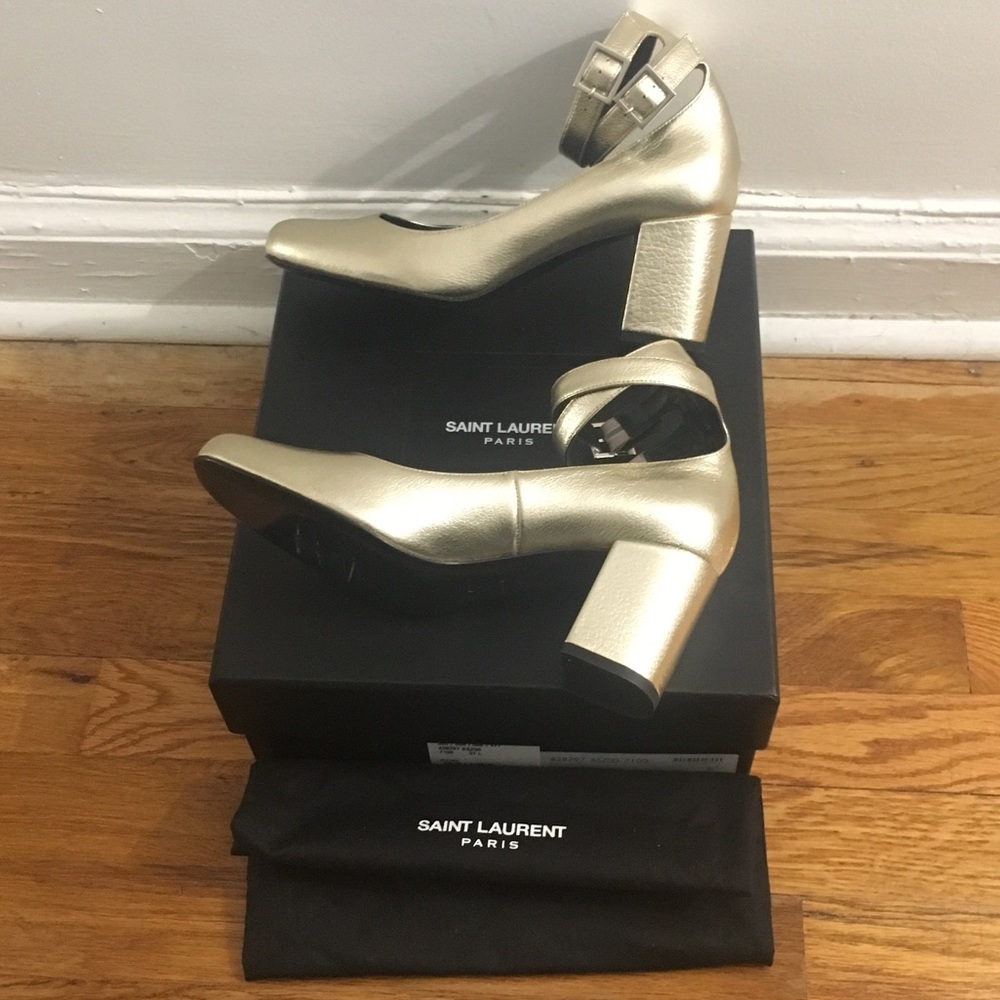 SAINT LAURENT DOUBLE STRAP BABIES SIZE 37 NWB - Picture 3 of 8